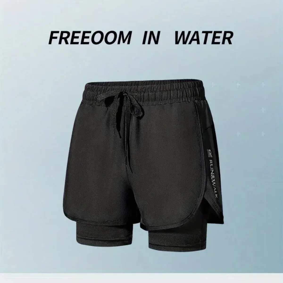 Pantalones de Aloe para hombre, pantalones cortos deportivos, bañadores de dos capas: de secado rápido, elegantes y cómodos para playa, piscina y aguas termales