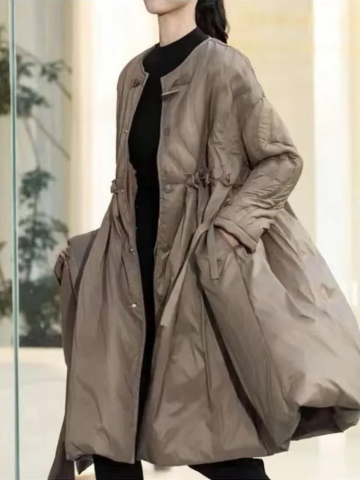 TANNT femmes Parkas 2024 automne hiver nouvelle mode écharpe couture solide manches longues ample décontracté tout Match longue chaude vers le bas Parkas