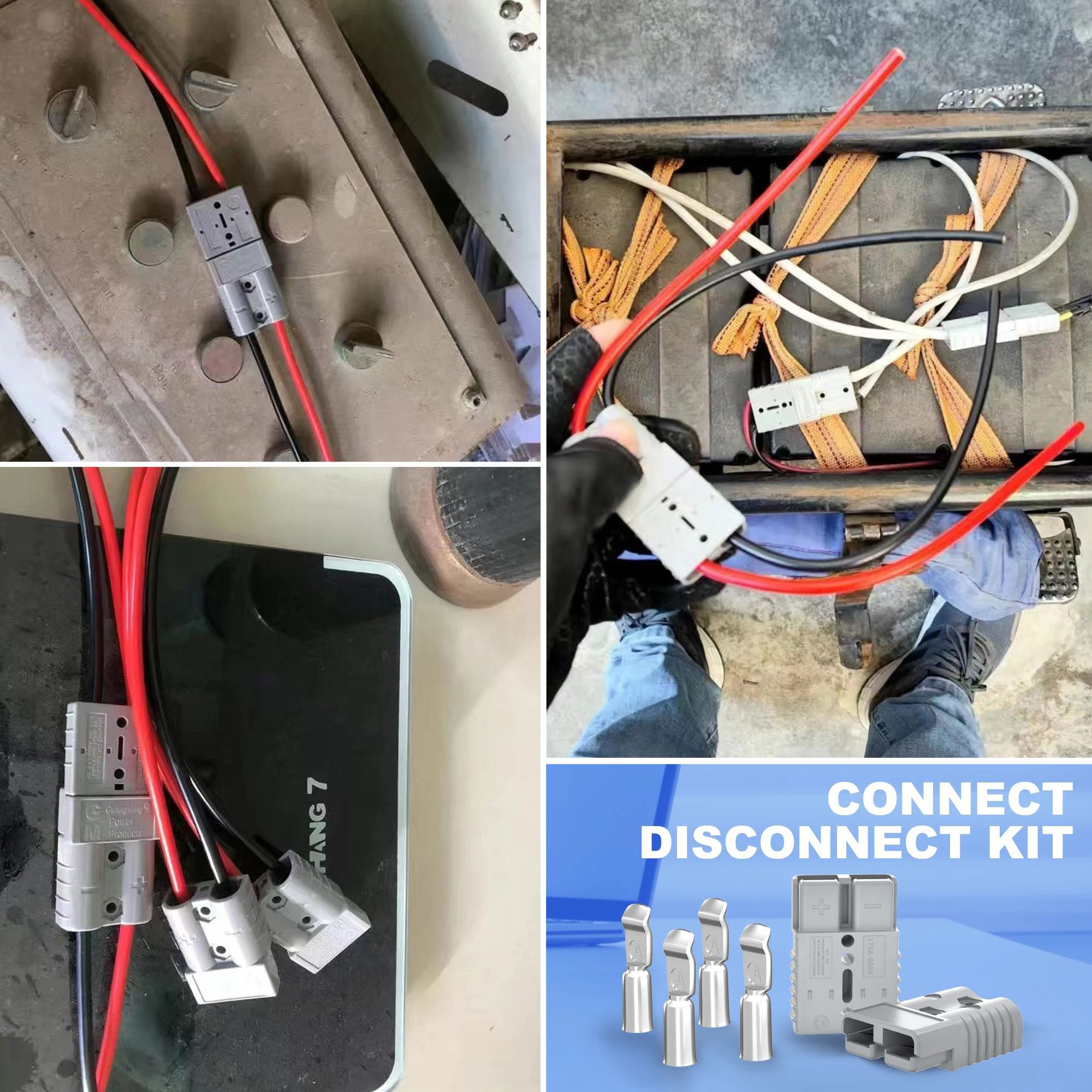 2 uds 50A 175A 350A enchufe Anderson batería conector de desconexión rápida 600V cabrestante de remolque enchufe de arnés de cables de conexión rápida