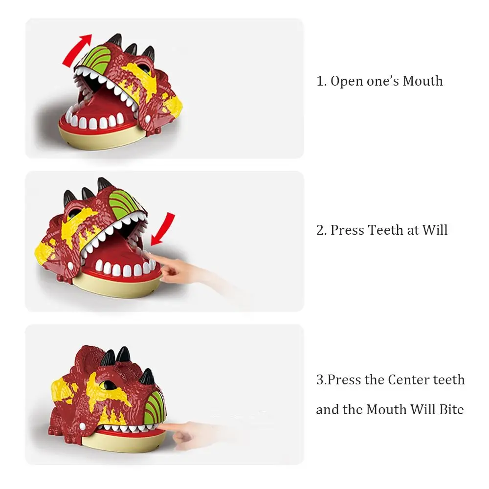 Plastic Bite Finger Toy Funny Random Color Mini Dinosaur Dinosaur Decompression Toy Board Game Kids