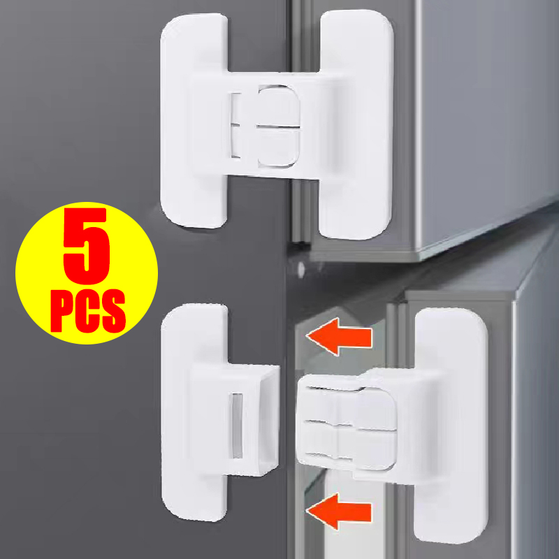 1/5pcs Baby Transparent Safety Locks Anti-opening Cabinet Open Glass Cabinet Safety Lock Anti-clip Hand Door Lock Fixing Clips
