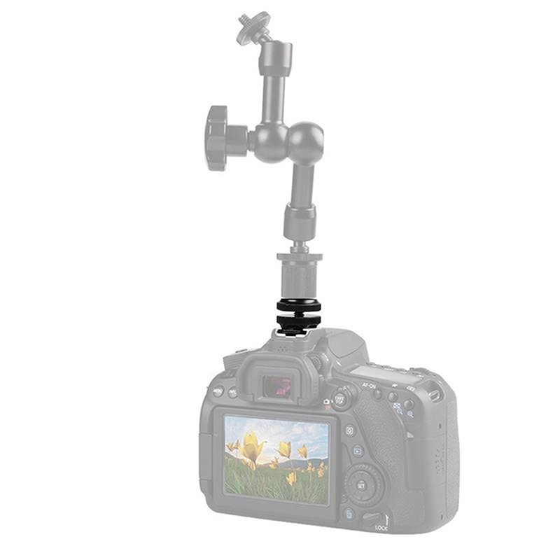 1/4 parafuso de conversão dupla flash metal sapata montagens câmera flash adaptador atualização fotografia 2-em-1 ferramentas componentes gerais