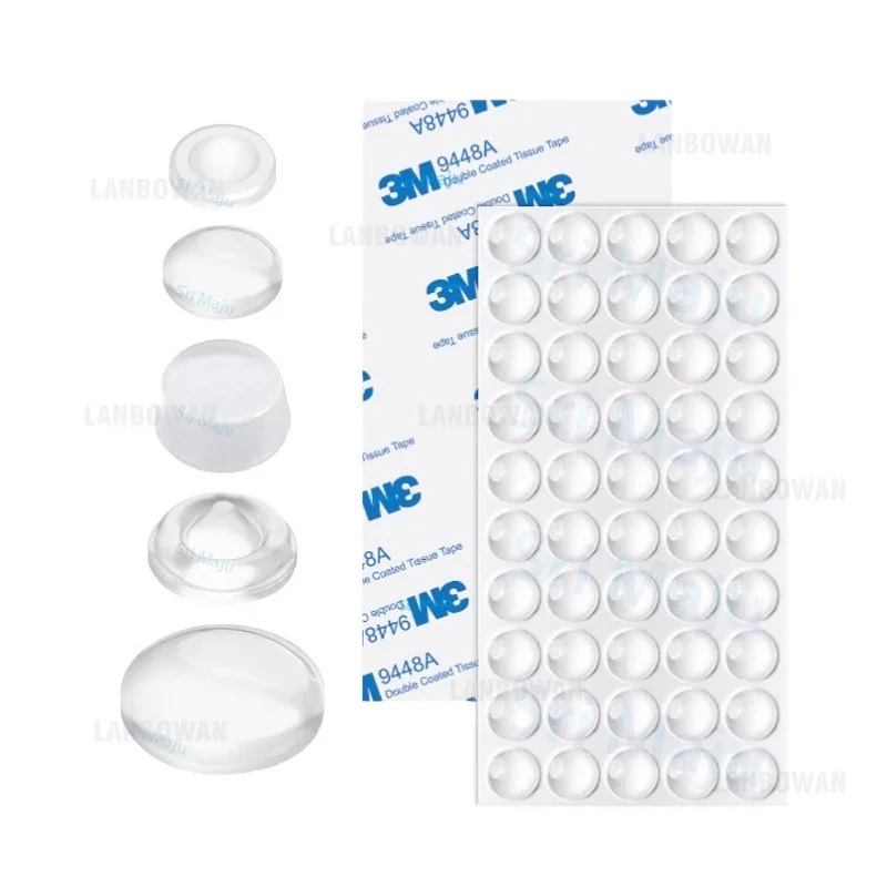Mạnh Mẽ Tự Dán Trong Suốt Chặn Cửa Giảm Chấn Cao Su Đệm Tủ Ốp Lưng Đồ Chấm Bi Đệm Bảo Vệ Tấm Lót Nhỏ Bumpons
