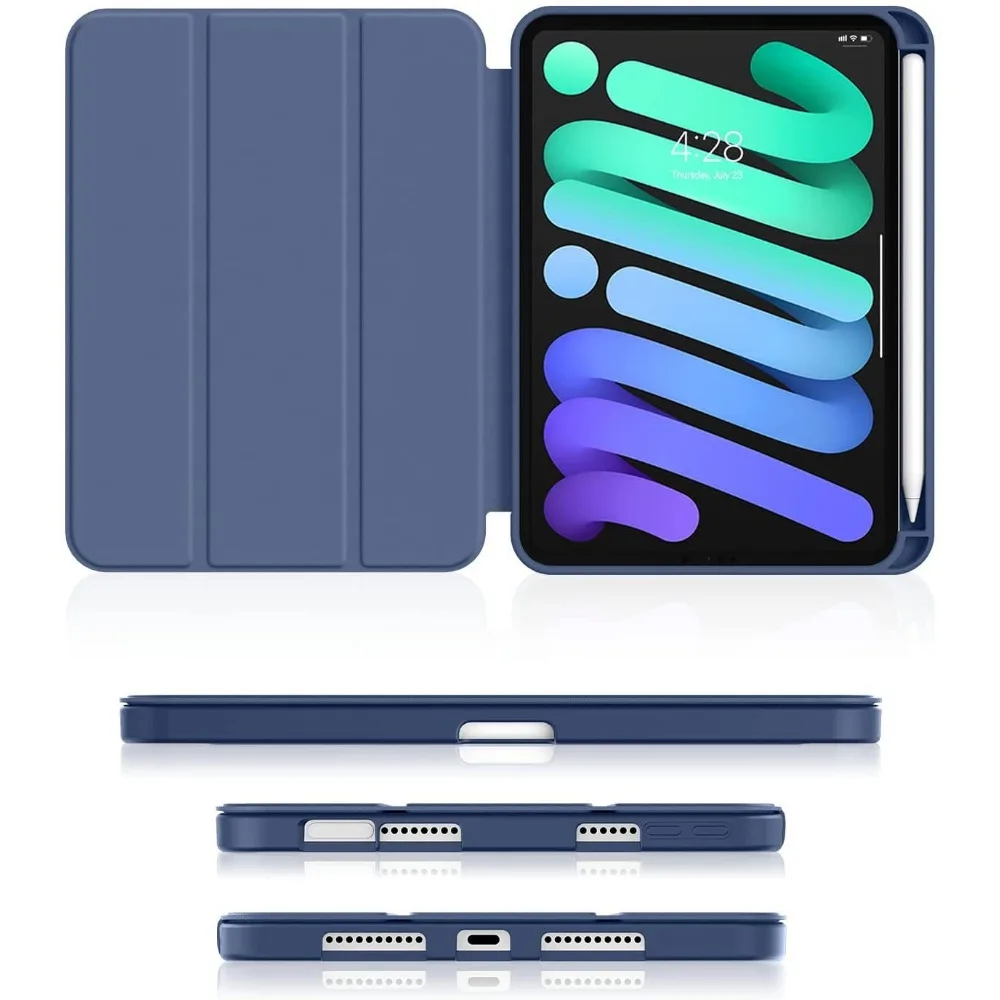 Смарт-чехол для iPad Mini 7 2024 A17 pro 8,3 дюйма Mini 6 2021 8,3 A2567 Чехол-держатель для карандашей 6-го поколения iPad Mini 7-го 6-го поколения