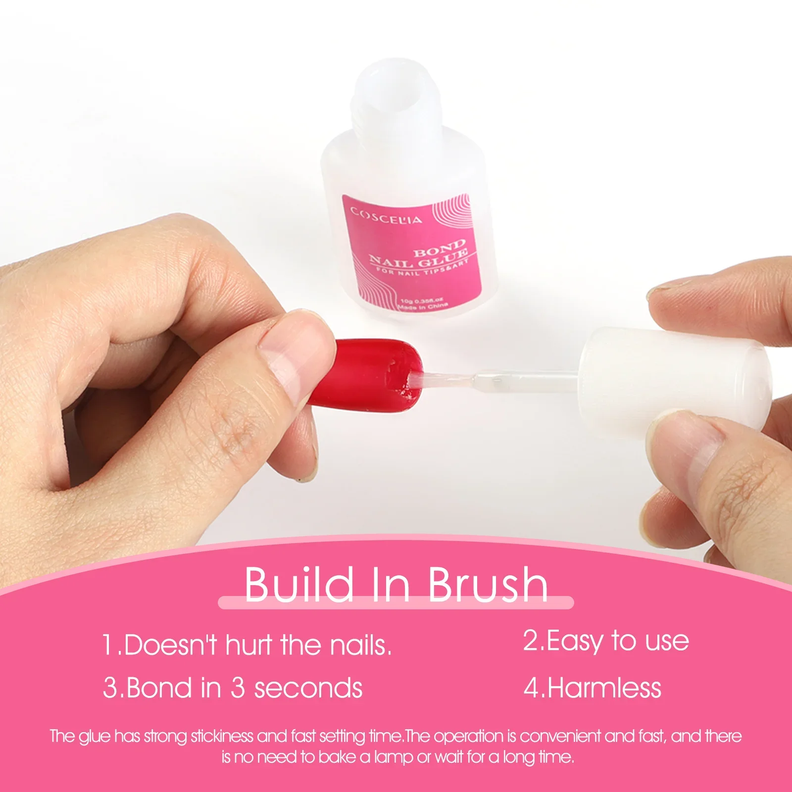 COSCELIA 10G pegamento para uñas puntas de uñas postizas pegamento herramientas para uñas de Color transparente