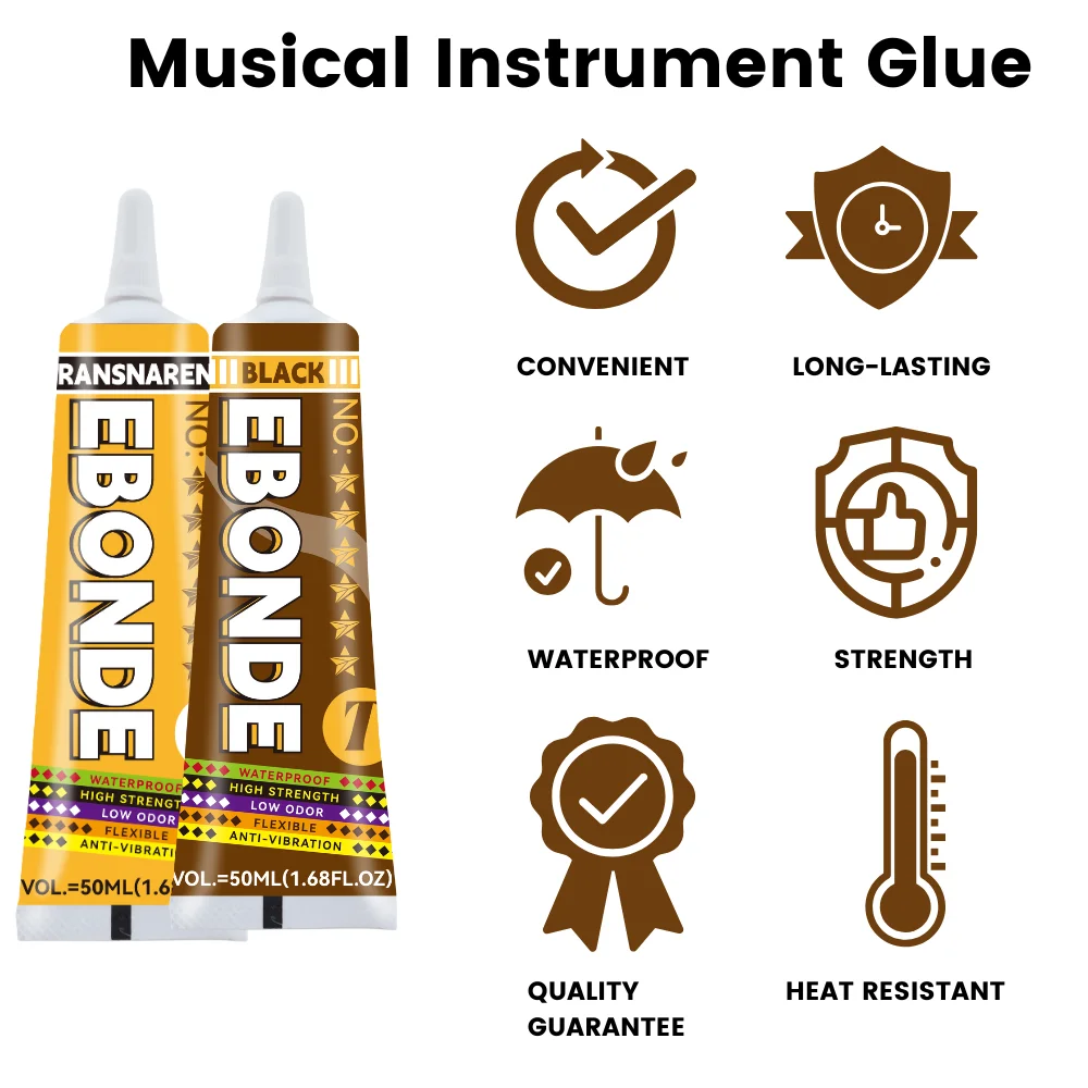 Universal เครื่องมือลําโพงซ่อมกาวยืดหยุ่นกาว Anti-Vibration สําหรับกีตาร์ไวโอลินกลองทรัมเป็ต 15/50/110ML