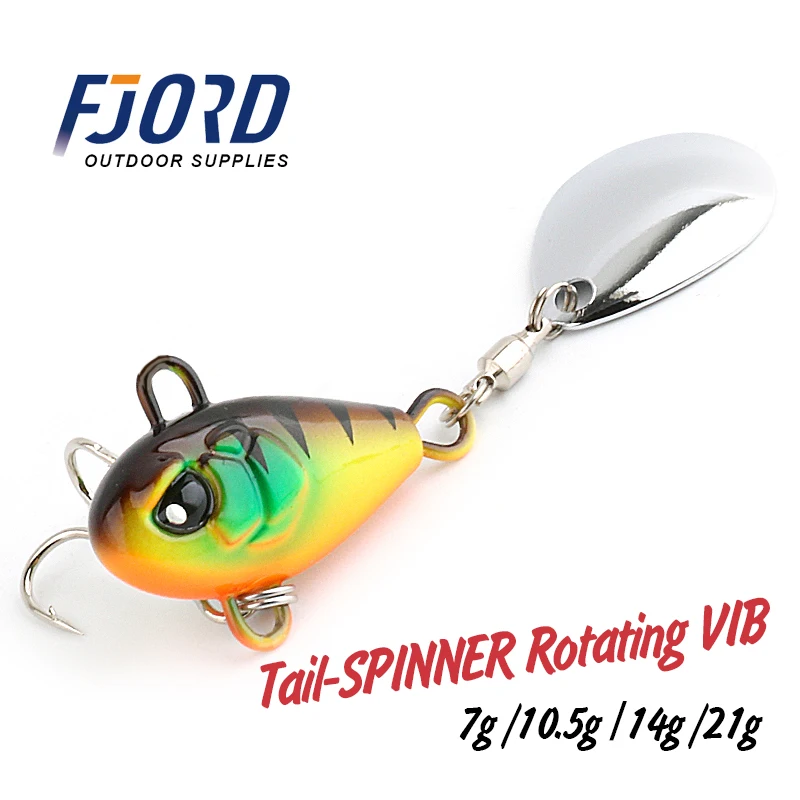 FJORD-cebos giratorios de cola, 7g, 10,5g, 14g, 21g, señuelo de pesca Vib, fundición de Metal, plantilla de orilla, cuchara, accesorios de cebo Artificial de pesca