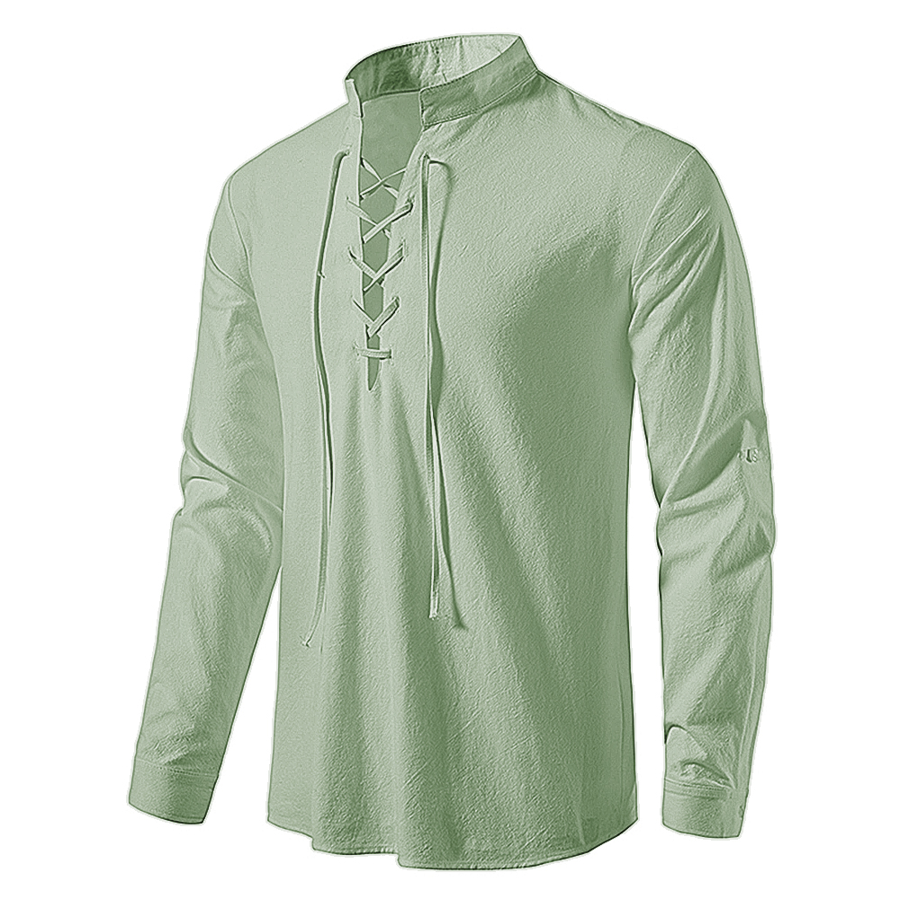 Nueva blusa informal para hombre, camisa de lino y algodón, camisetas de manga larga, camisas de Yoga Vintage con tapeta inclinada para primavera y otoño