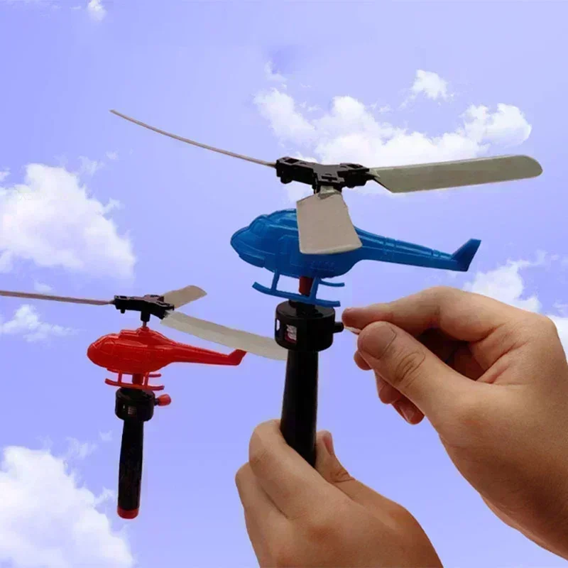 Modelo de aviación, mango de helicóptero, línea de tracción, avión, juguetes al aire libre para niños, Dron, avión con cordón, regalo del Día de los niños