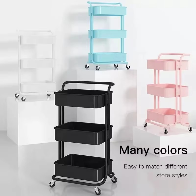 Chariot de salon de coiffure multifonction, outils de beauté, support de rangement, chariot de manucure, évaluation SPA, collecte