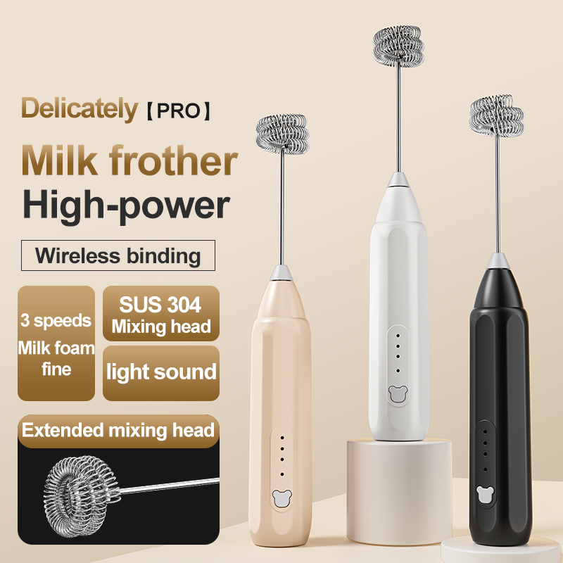 MINI Coffee Frother USB Rechargeable 3 Speeds Foam Maker Coffee Milk Mixer Electric Handle Blender Egg Beater Hot Cooking Tools