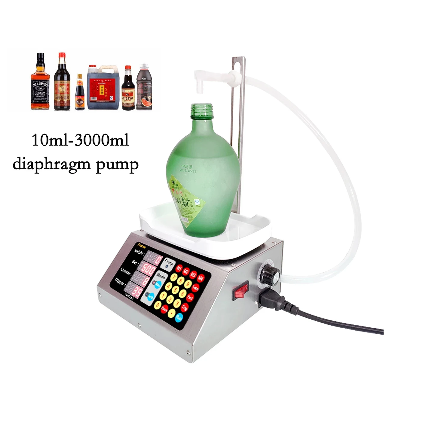 CSY-3200 Weighing Automatic Quantitative Liquid Filling Machine, Red wine, soy sauce, potion, cosmetic lotion liquid filling
