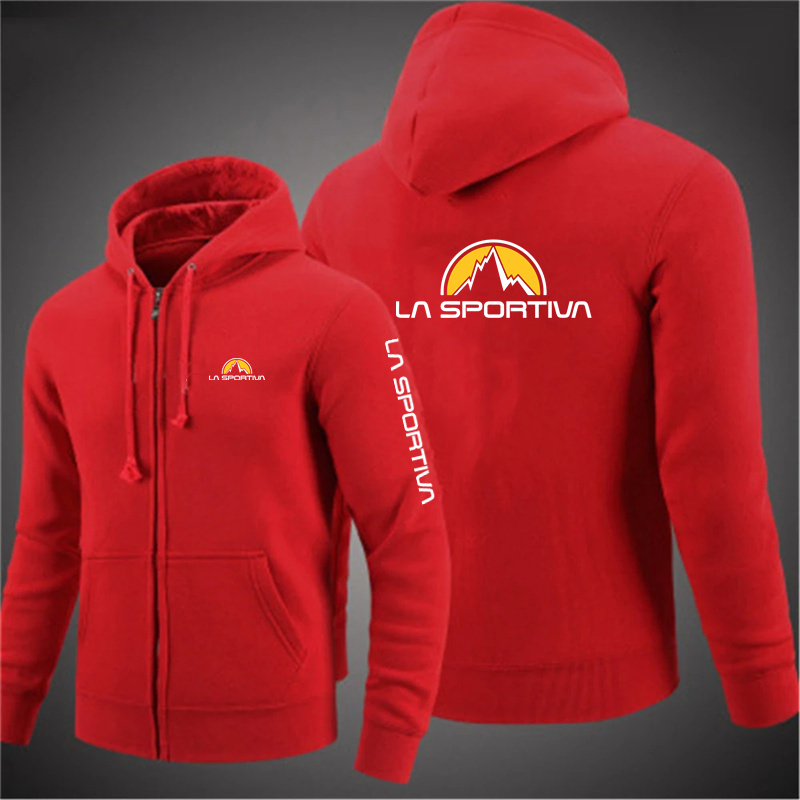 Otoño Invierno hombres polar cálido sudadera Casual Color sólido ropa de calle Sudadera con capucha deporte La Sportiva moda gran oferta sudaderas con capucha