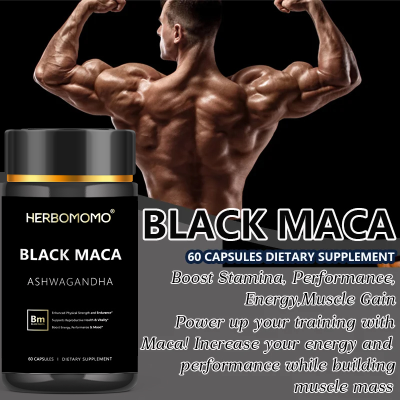 Maca Negra para Hombres - Suplemento de Maca para Salud, Energía y Resistencia, Masa Muscular