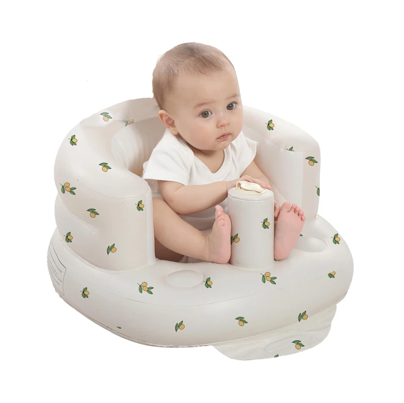 Sofá inflável infantil, sofá inflável para bebês de 3 meses ou mais, assentos para bebês, soprar com bomba de ar embutida