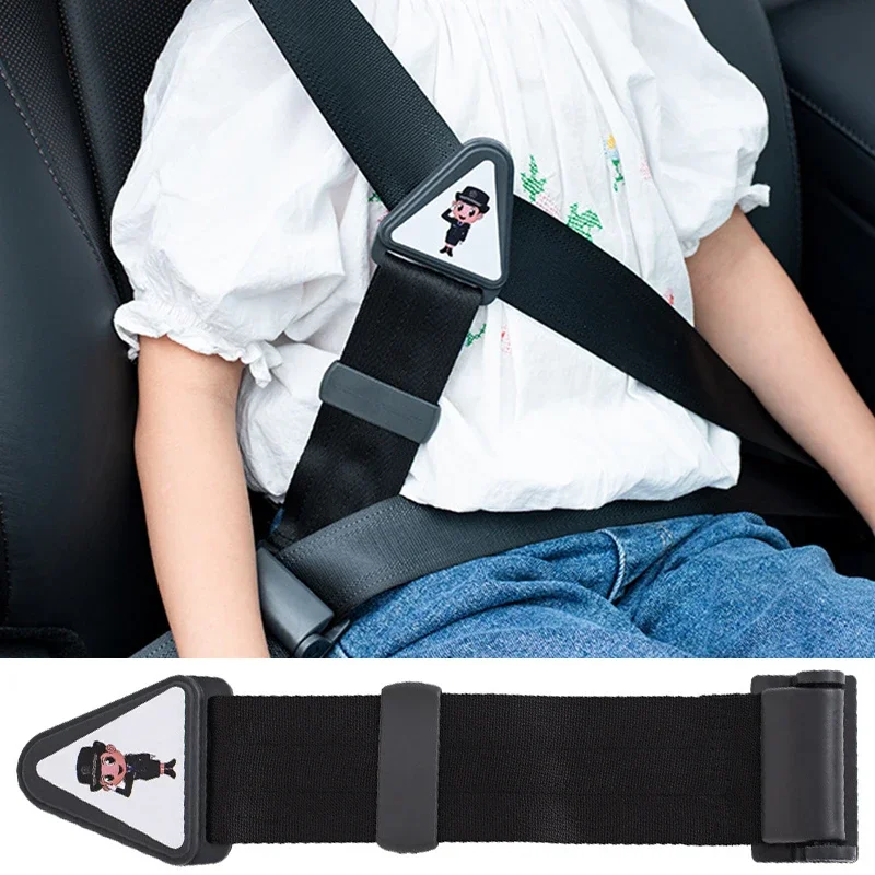 Cinturón de seguridad de coche para niños, soporte de ajuste para cinturón de seguridad antigolpes, cinturón de hombro y cuello, posicionador de cinturón de seguridad para niños