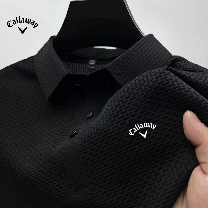 Neue Sommer männer Gestickte Eis Kühlen Hohl Seide Revers Gestrickte Polo-Shirt Luxus Mode Lässig Komfortable Kühlen T-shirt top