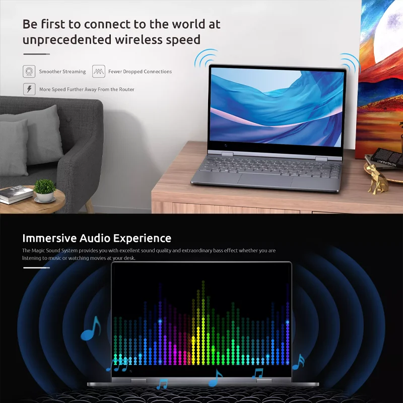 BMAX Y14 2025 360 °   Laptop 14 Inch Touch Notebook 16GB RAM LPDDR5 512GB SSD Windows 11 1920*1080 IPS Intel N100 Laptops Computer