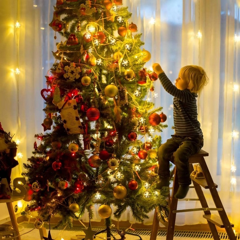 Christmas Snowflake String Lights LED Fairy Lights USB/Battery Powered Garland 2024 New Year's Wedding Party Xmas Decorations