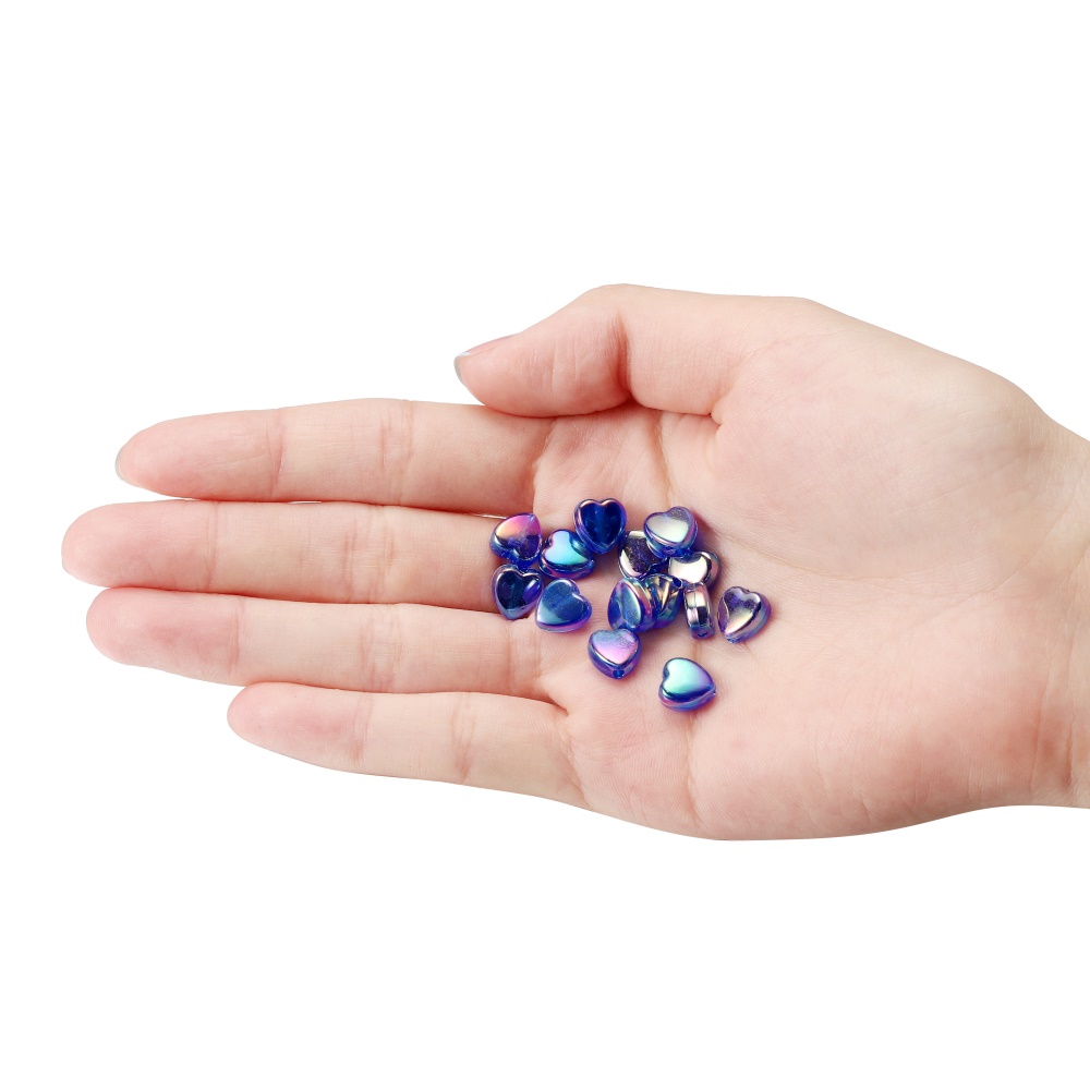50/100 pçs 9mm ab cor coração grânulo colorido acrílico espaçador contas soltas para diy pulseira colar jóias fazendo descobertas suprimentos