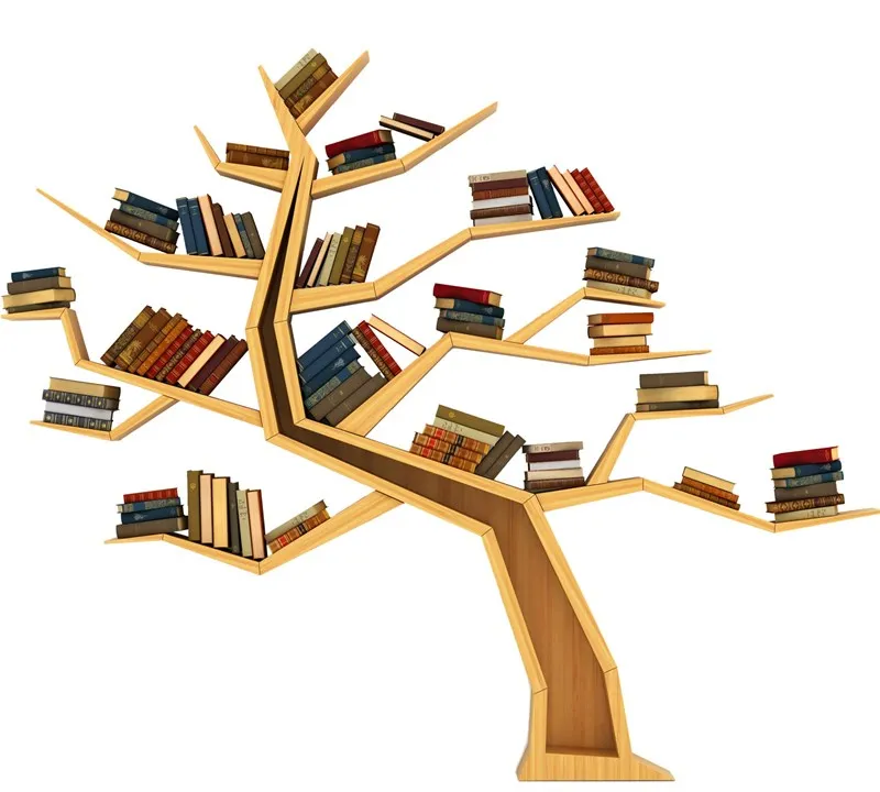 Chiquitos Living Room Bedroom Children's Wood Tree Shelf Shelf Floor Simple Modern Background Wall Decorative Bookcase