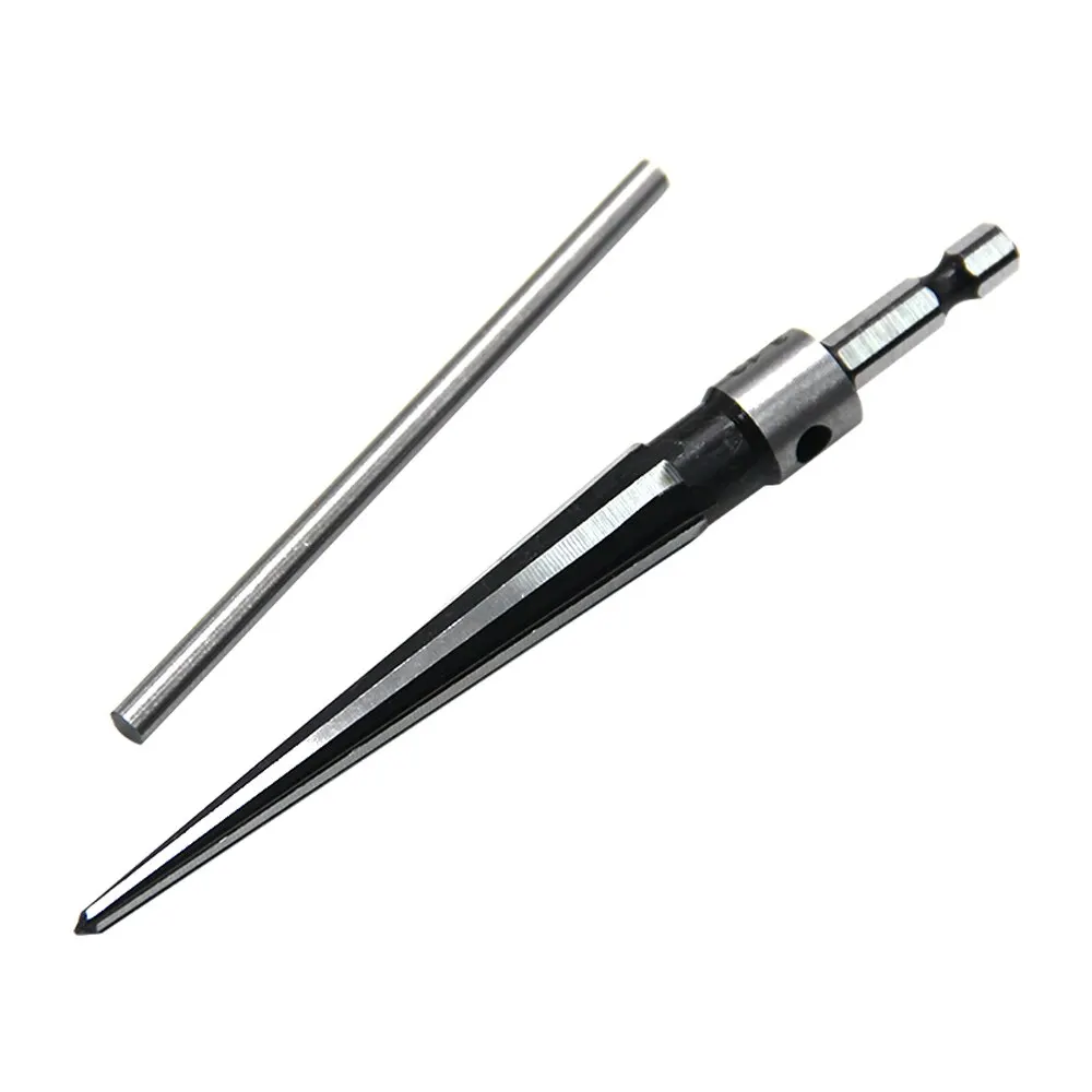 Woodwork Taper Reamer 3-13/5-16mm Wooden Board Electric Drill Hole Expanding Chamfer and Deburring Hexagonal Handle Cut Tool