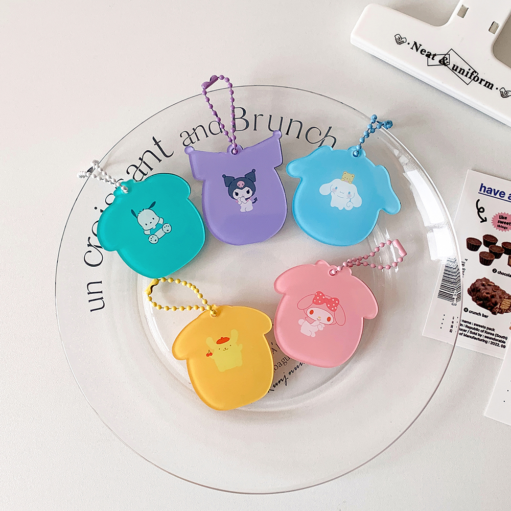 Kawaii Cartoon Kuromi My Melody Acrylic Card Holder Cute Cinnamoroll Pochacco Girls Idol 1-Inch Photo Storage Pendant Card Clip