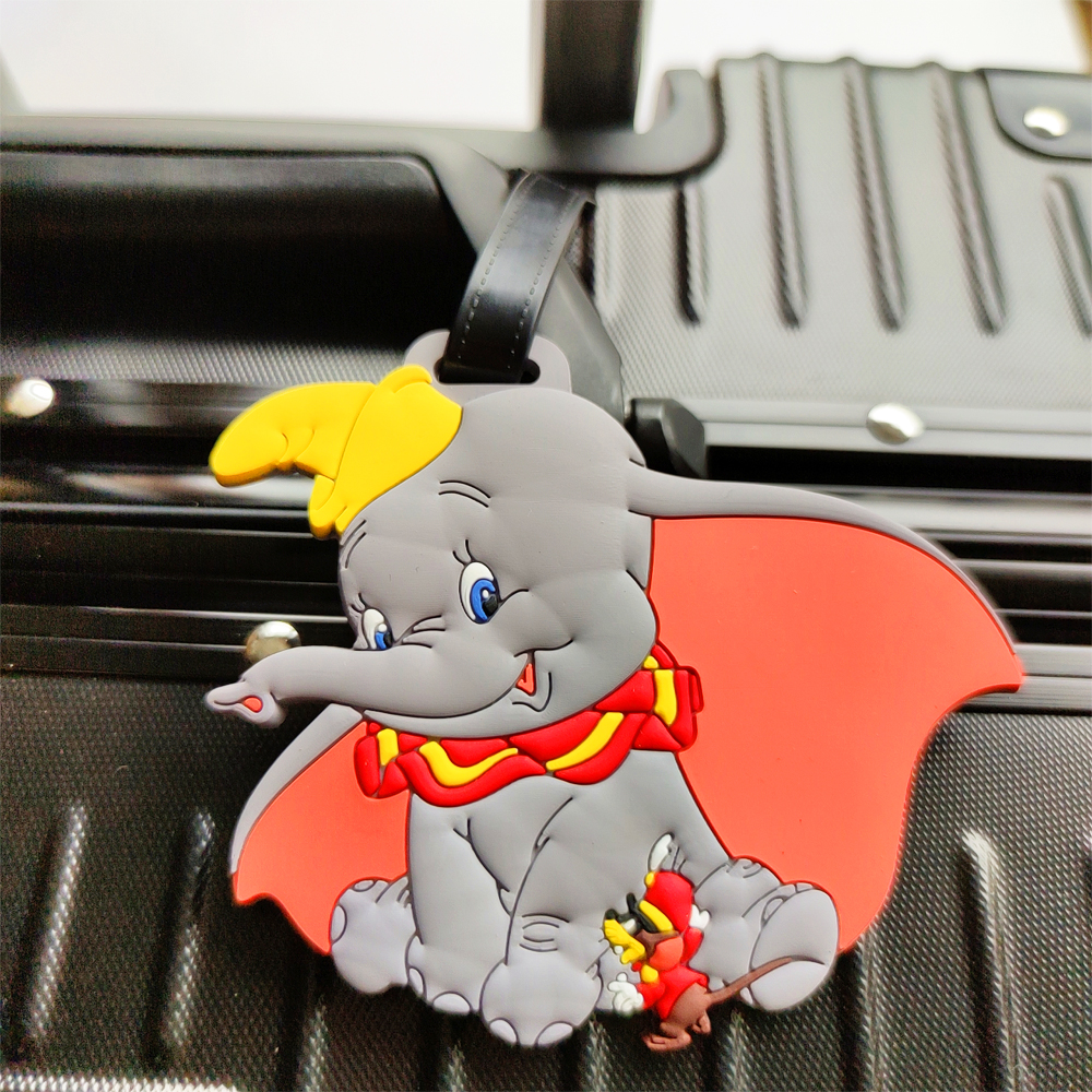 Disney Dumbo New Cartoon Elephant Luggage Tags Silicon Name ID Travel Suitcase Handbag Tag Accessories Portable Label Gift