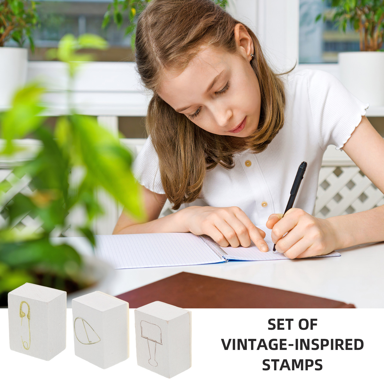 3 stücke Hand Für Journaling Holz Material Mini Set Handwerk Stempel Kits Scrapbooking Holz Kit Ästhetische