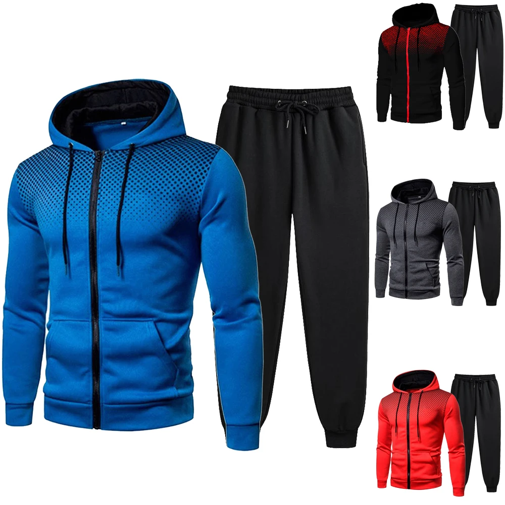 Herren Trainingsanzüge Herrenbekleidung Herren Sets Hoodie Set Reißverschluss Sweatshirt Casual Sport Jogginghose Mann Trainingsanzug Set Laufen