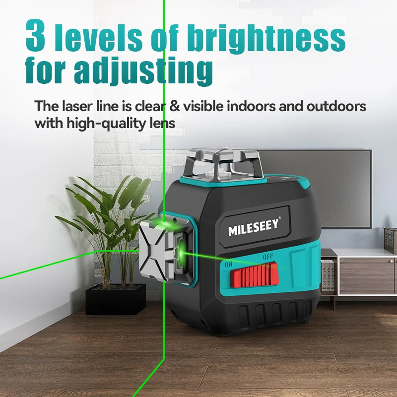 MiLESEEY 2 Dòng Laser L52R L62 360 Laser L6 Nivel Laser Với Pin Và Chân Лазерный Уровень
