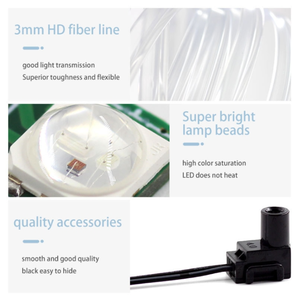 ชุดริ้วสายไฟไฟรถยนต์แอลอีดีนีออนสภาพแวดล้อมในร่ม mobil REMOTE CONTROL ไฟตกแต่ง RGB
