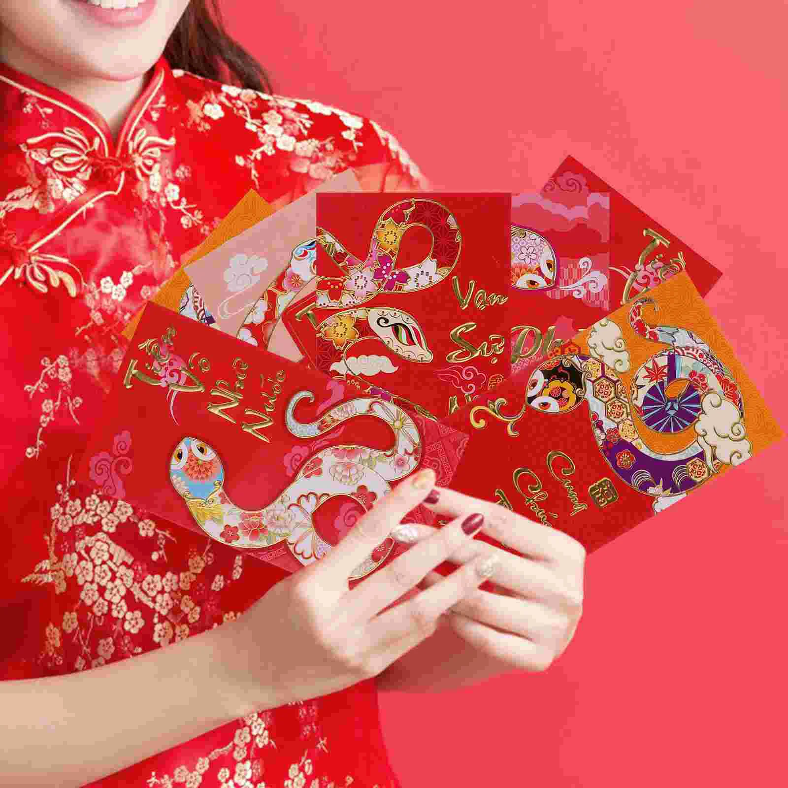 30 Pcs New Year of The Snake Spring Festival Red Envelope Bride Wedding Decor Paper Vietnamese Hongbao