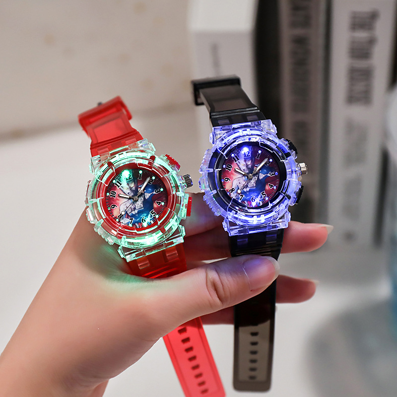 Cartoon Figuur Kinder Quartz Horloges Mode Lichtgevende Siliconen Kinderhorloge Jongens Meisjes Verjaardag Festival Klok Geschenken