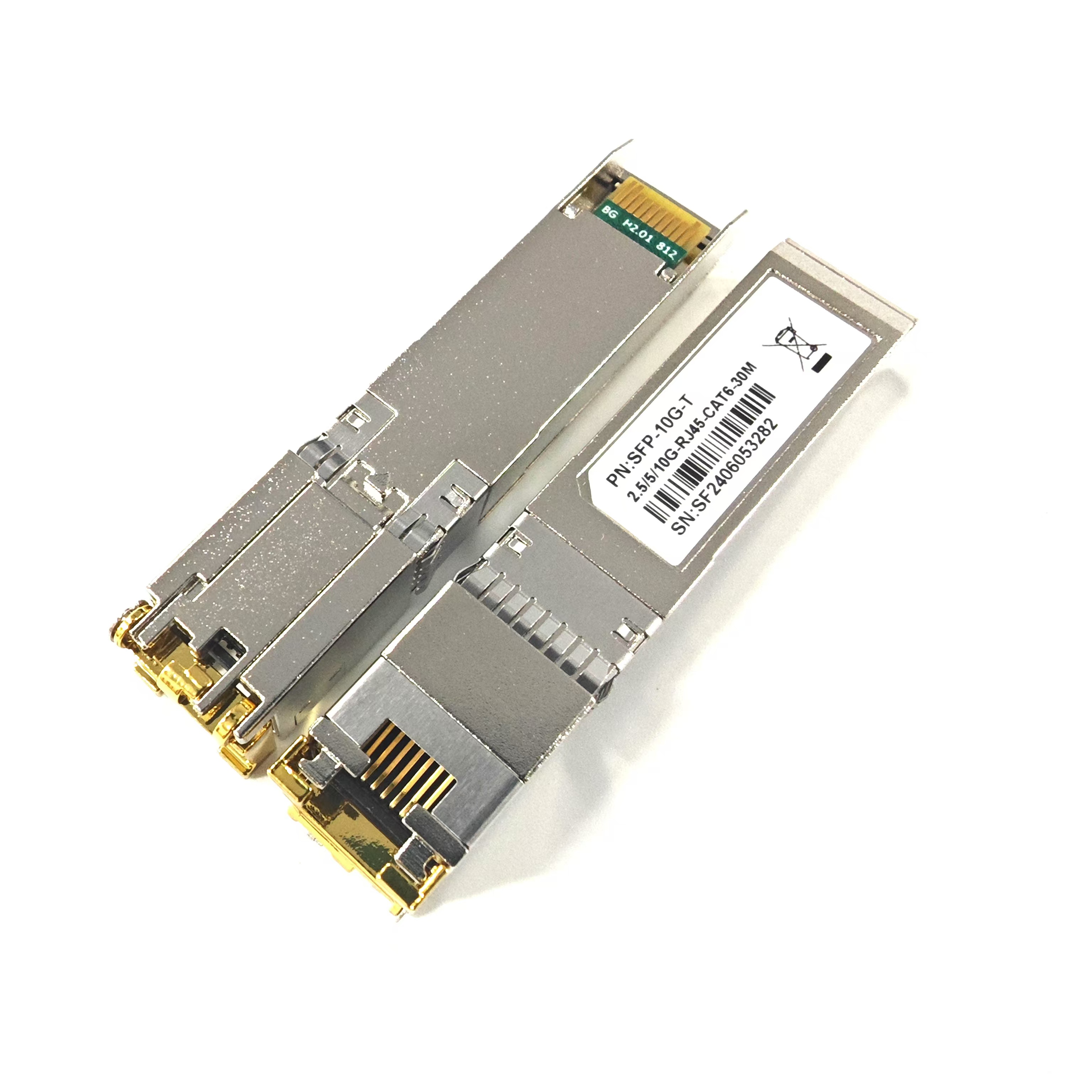 Transceiver 10GBase-T SFP+ na RJ-45, moduł 2,5G 5Gbe SFP+ Copper Ethernet CAT6a, do 30 metrów, dla Cisco SFP-10G-T, Mikrotik