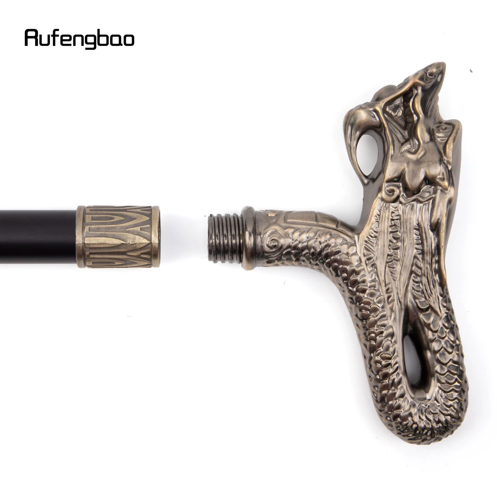 Cabeça de dragão de cobre moda bengala decorativa vara cospaly festa vintage elegante bengala crosier 92cm