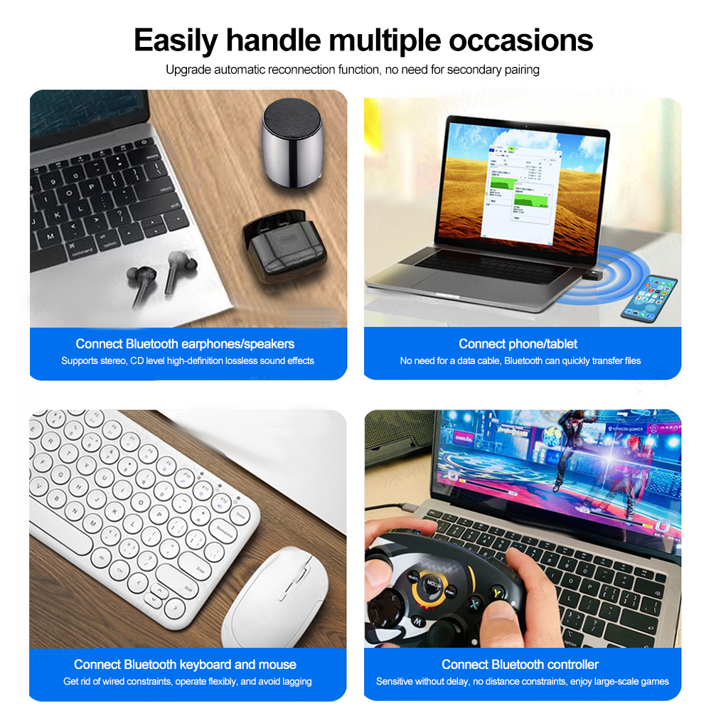 Adaptateur USB WiFi 6 Bluetooth 5.4, 900Mbps, Dongle 2 en 1, double bande, réseau 2.4G 5G, récepteur Wlan sans fil, pilote gratuit