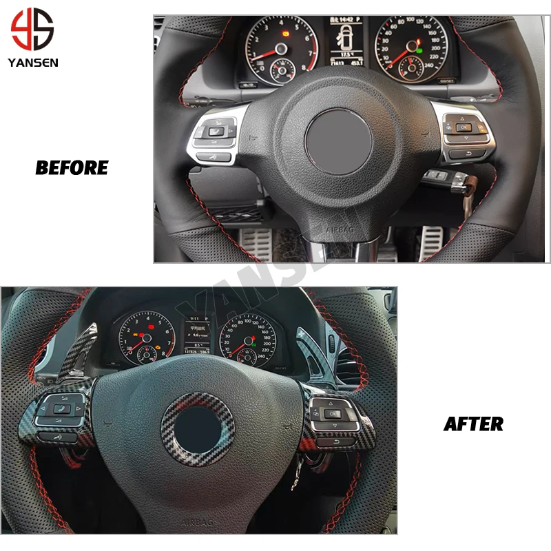 パドルシフター VW ゴルフ 5 MK5 ゴルフ 6 MK6 gti ステアリングホイールパドルシフトカーボンステッカーアクセサリー