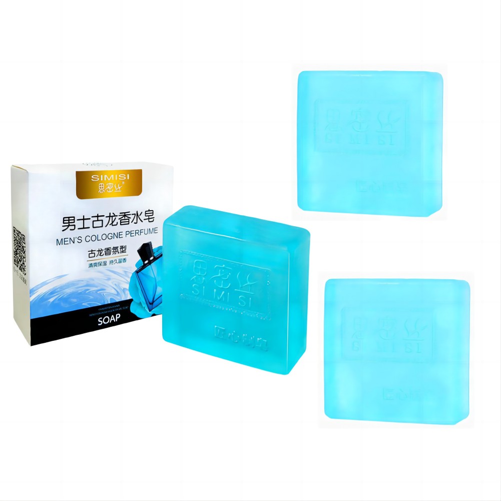 3PCS Men Cologne Perfume Soap Bar Deep Cleaning Brightening Moisturizing Face Bath Soap Long Lasting Fragrant Essential Oil Soap