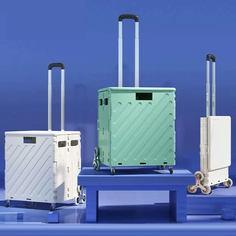 Leichter, gebürsteter Trolley, Gepäckwagen, zusammenklappbarer Express-Einkaufswagen zum Klettern von Treppen, zum Handziehen zu Hause