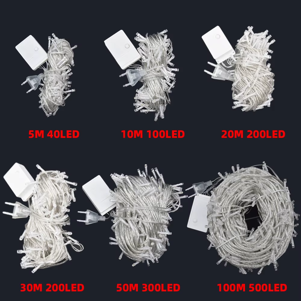 Christmas Fairy String Lights 8 Modes Extendable for Indoor Wedding Birthday Christmas Tree Garden Decor Multicolor