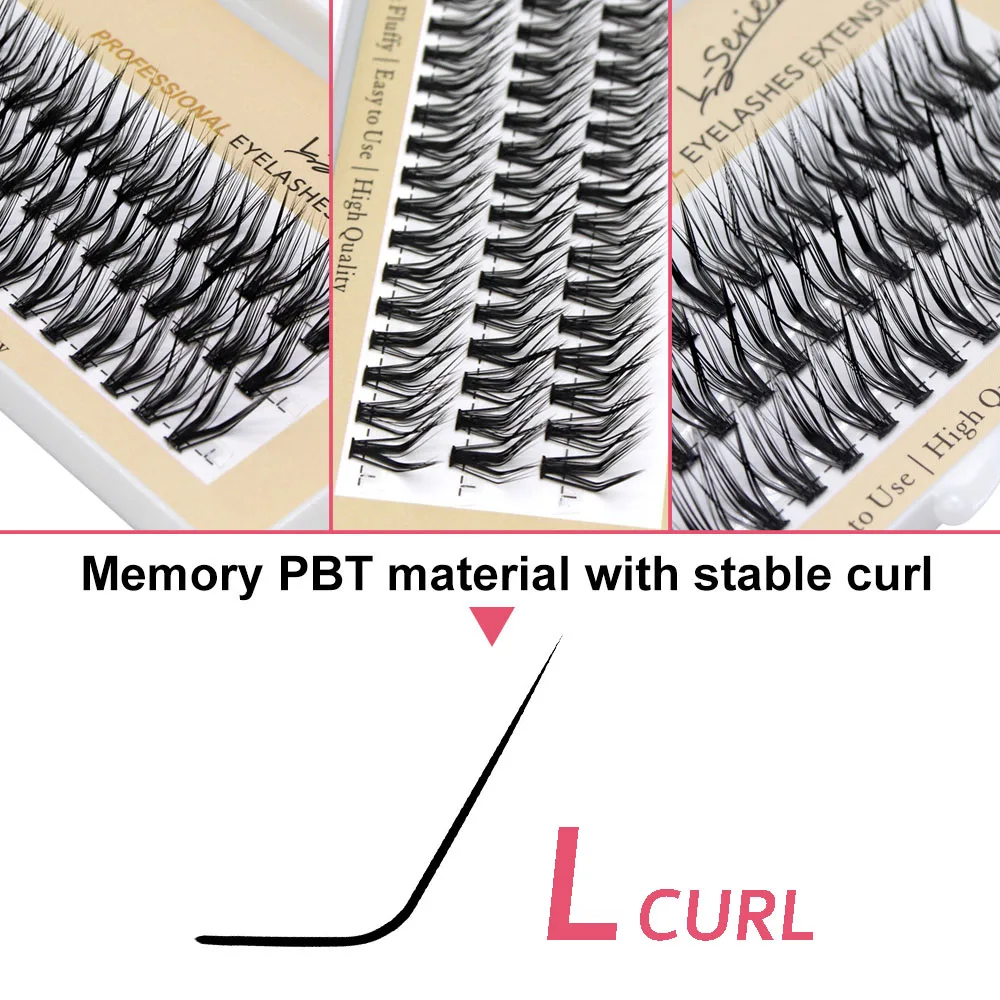 60pcs 30D C/D/L Curl Cluster Eyelash Extension Foxy Eyes Cat Look Natural Individual Eyelashes Bunches  Makeup Tool Lashes Cilia