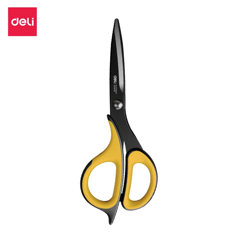Deli-Stainless Steel Anti-Stick Scissors, Alloy Stationery, School Supplies, Office, Student, DIY, Hand Craft, 184mm