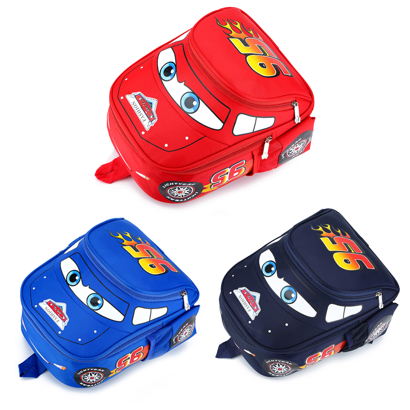 Mochila ligera a prueba de salpicaduras con estampado en forma de coche Lightning McQueen para niños y niños.