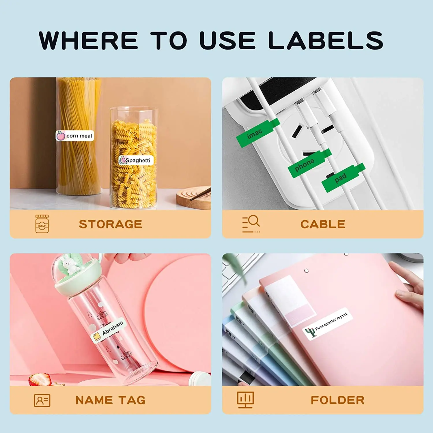 Etichetta per stampa Niimbot D11 supermercato impermeabile anti-olio etichetta prezzo antistrappo carta per etichette resistente ai graffi di colore puro