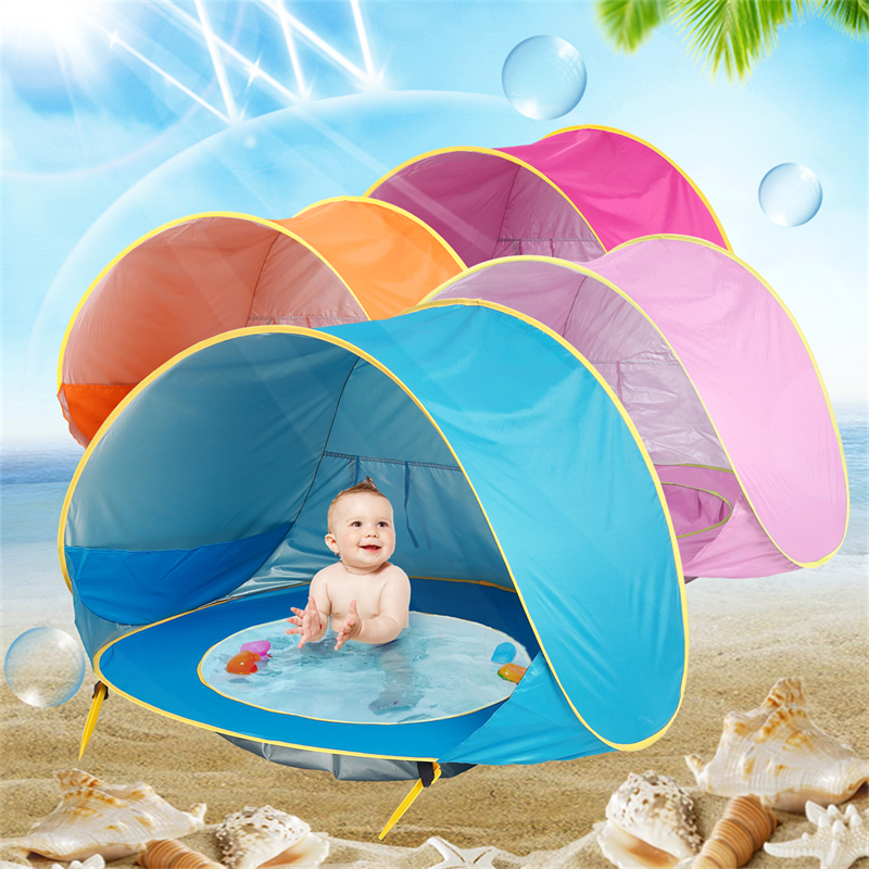 Tienda de playa para bebé, sombra portátil para piscina, protección UV, refugio solar para juguetes infantiles al aire libre, piscina para niños, juguetes para jugar a las casitas