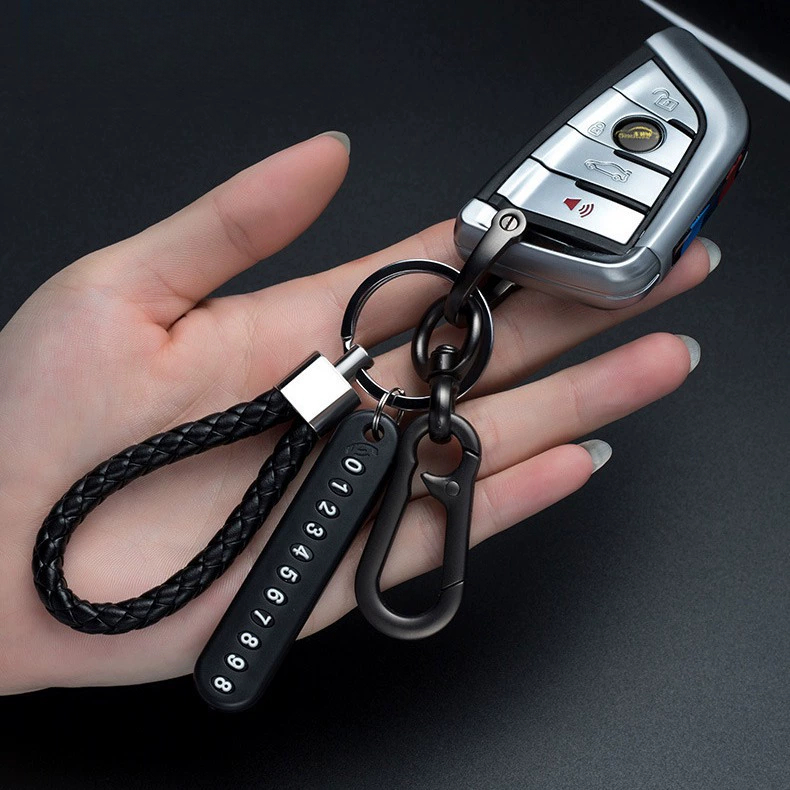 LLavero de bloqueo creativo para motocicleta, colgante antipérdida, llaveros de cuerda de cuero encerado, llavero único personalizado para hombres y mujeres