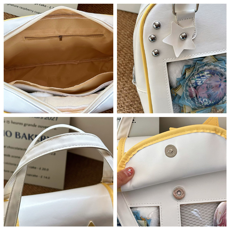 女性用ショルダーストラップ付きY2Kショルダーバッグ,女性用透明ポケット付きY2Kショルダーバッグ