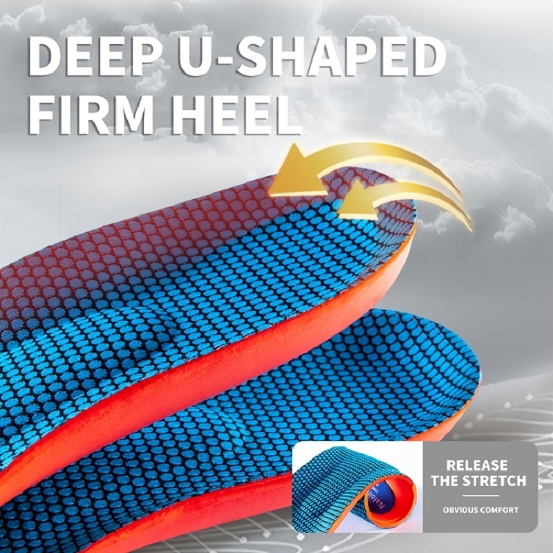 1 Pair New Deodorant Breathable Sports Insoles For Shoes Sole Technology Shock Absorption Running Insoles