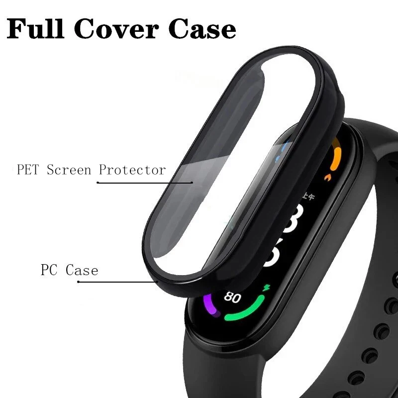 Protector de pantalla 2 en 1 para Xiaomi Mi Band 9,8,7, 6, 5, 4, 3, funda + película de cobertura completa, cubierta protectora para Mi band 6, 7 Band 5, 4, 3, NFC